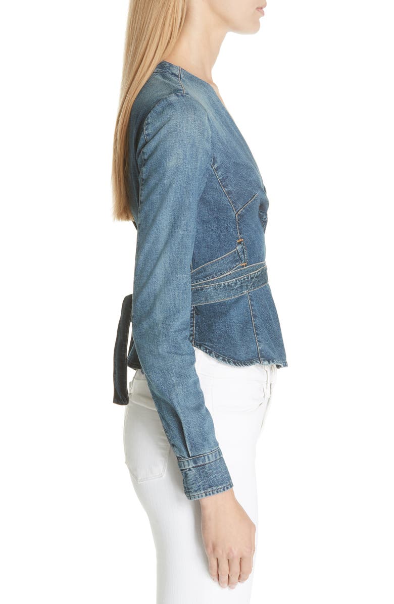 Jean Atelier Biba Denim Wrap Top, Alternate, color, 