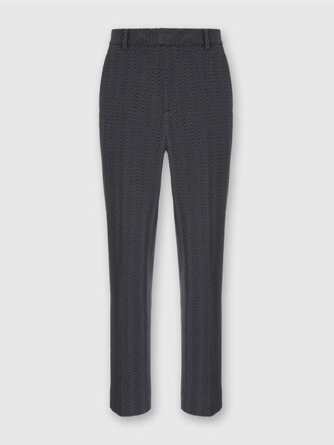 Straight Pants With Zigzag Pattern