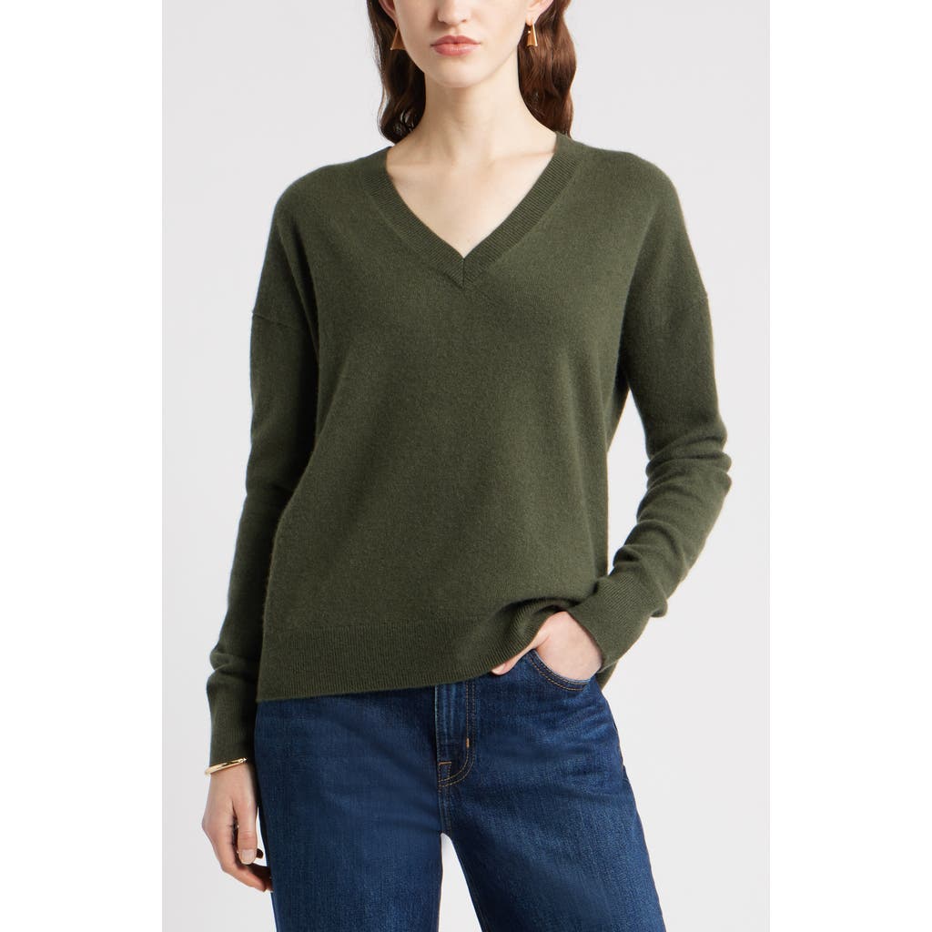 Nordstrom V-neck Cashmere Sweater In Green