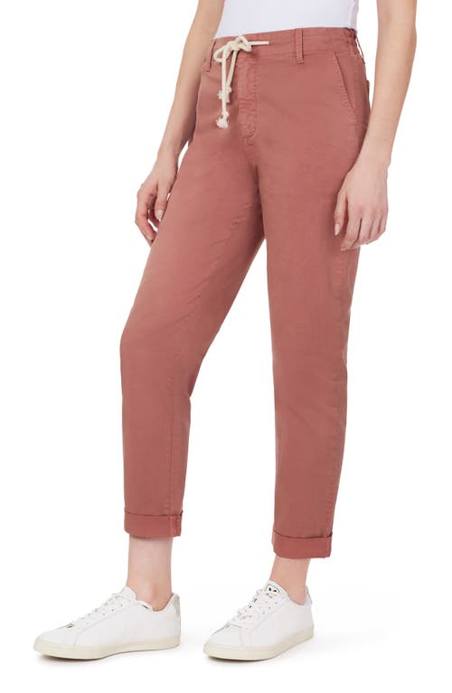 Kensie Rolled Hem Drawstring Girlfriend Pants In Pink