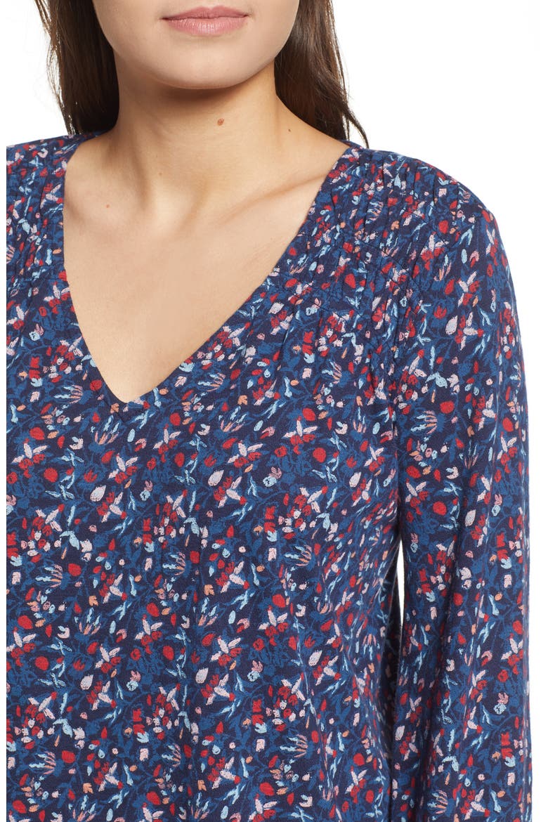 Tie Sleeve Blouse, Alternate, color, BLUE MULTI