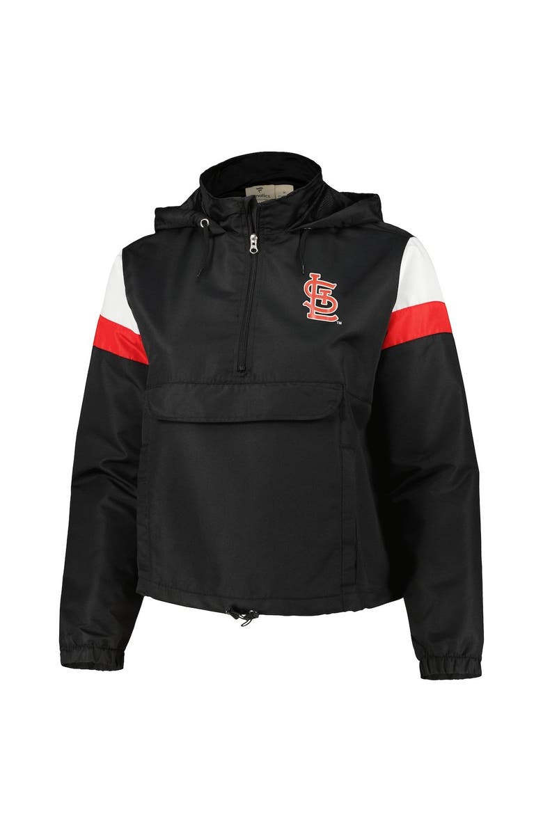 PROFILE Women's Profile Black St. Louis Cardinals Plus Size Anorak Quarter-Zip Hoodie, Alternate, color, 