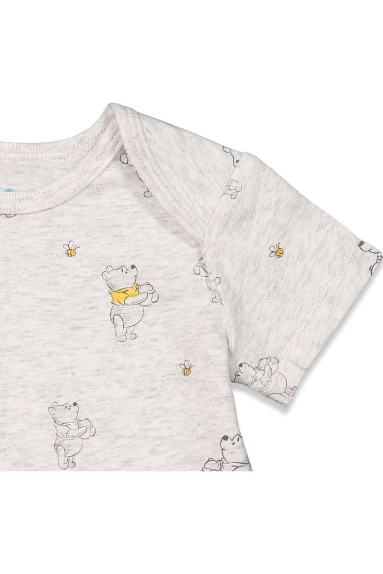 Winnie the Pooh 3-Pack Short Sleeve Bodysuits, Alternate, color, Grey Oatmeal Yellow