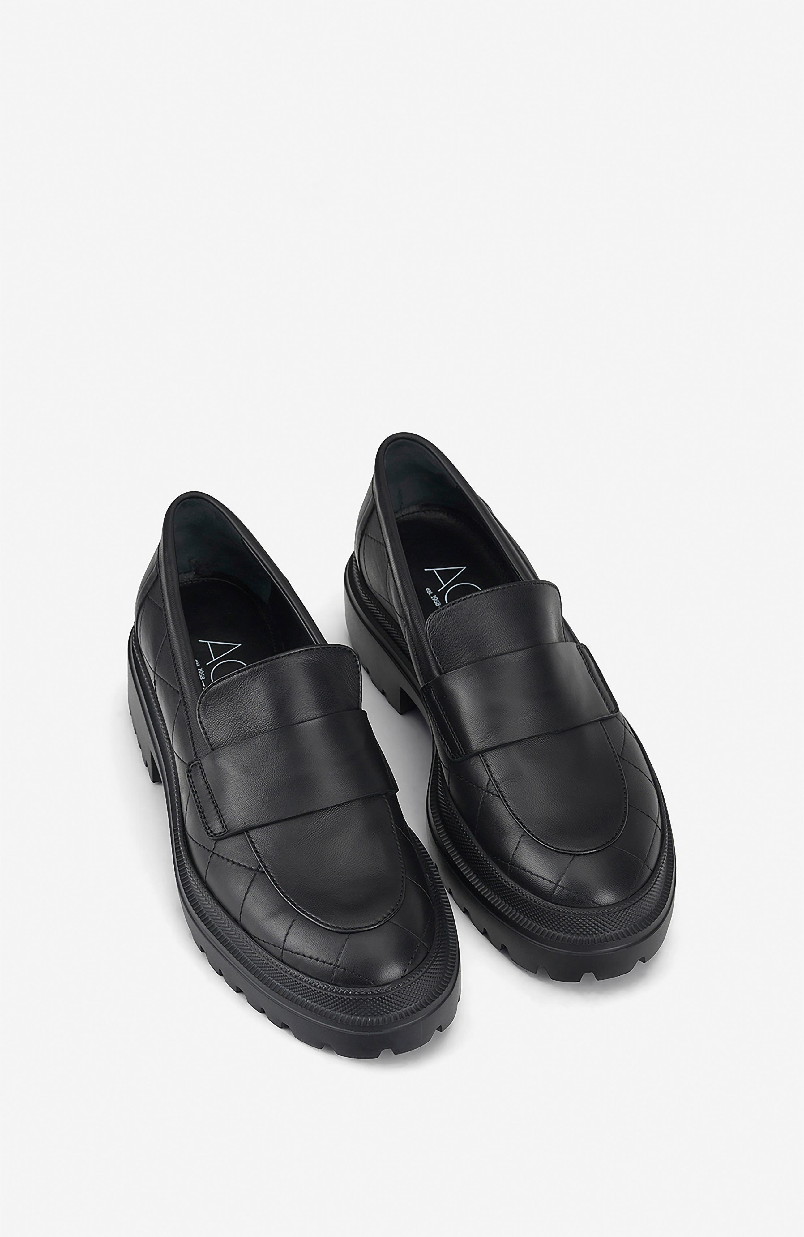 AGL Mary Soft Moccasin In Lambskin Leather, Alternate, color, Black