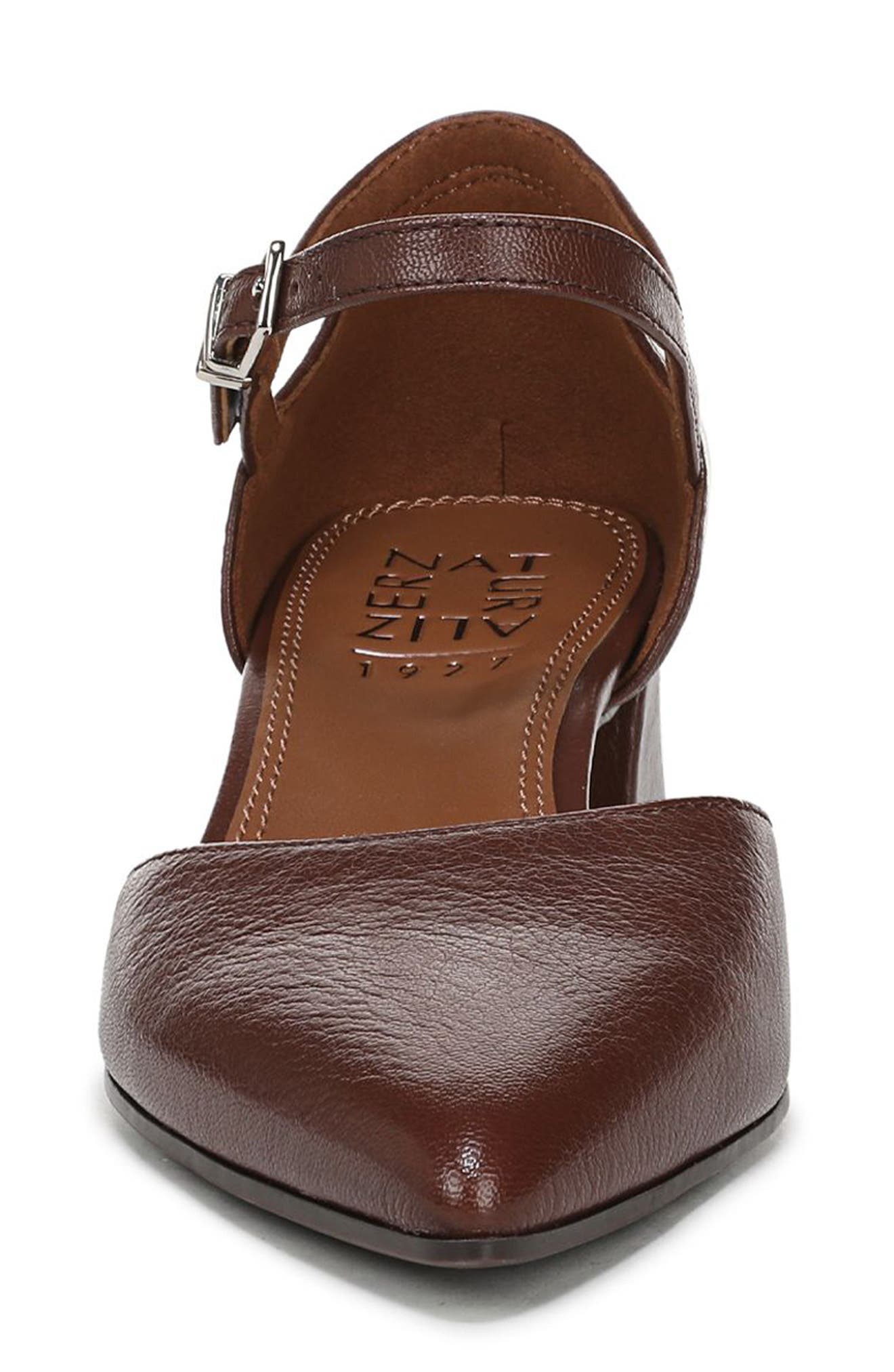 Maddox Ankle Strap Pointed Toe Pump, Alternate, color, CAPPUCCINO BROWN