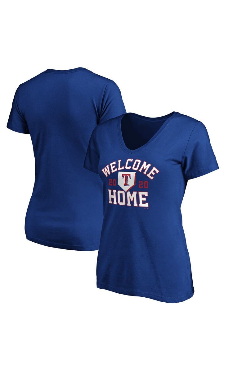 FANATICS Women's Fanatics Branded Royal Texas Rangers Welcome Home V-Neck T-Shirt, Main, color, 