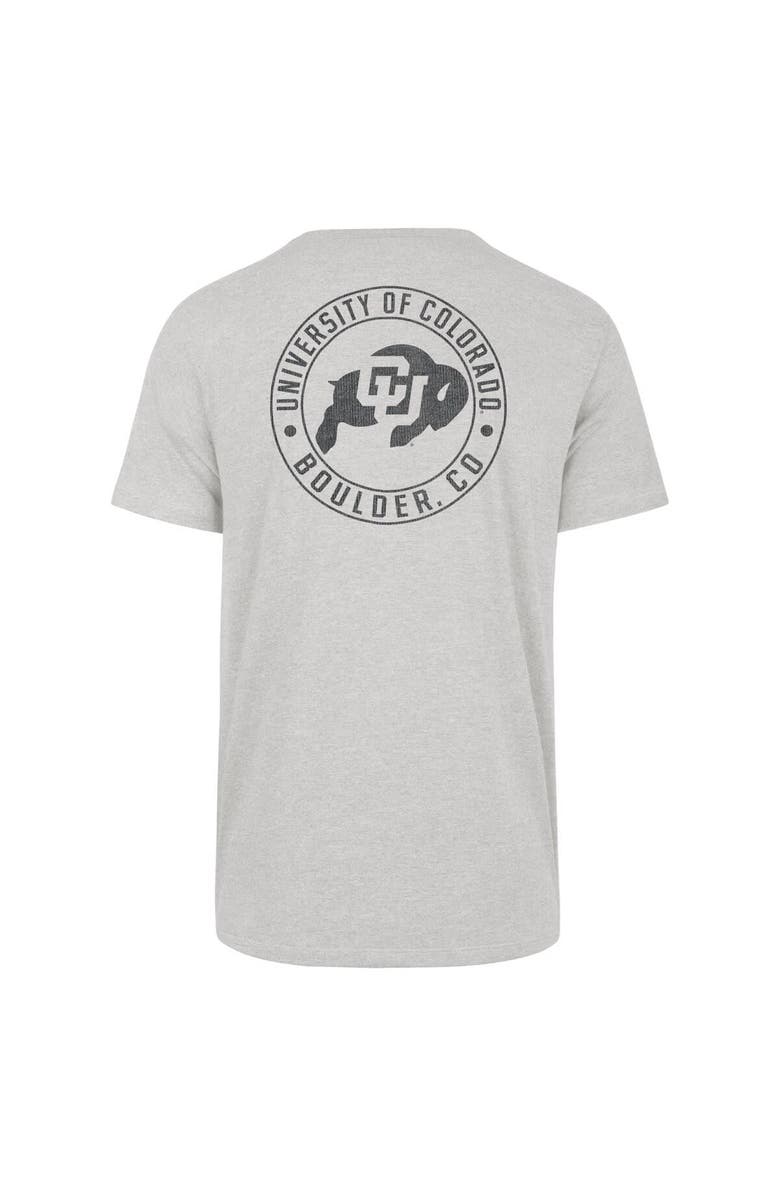 '47 Men's '47 Gray Colorado Buffaloes Left Chest Back Slide Two Hit Franklin T-Shirt, Alternate, color,