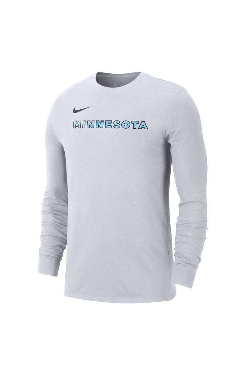 Nike Men's Nike White Minnesota Timberwolves 2024/25 City Edition Essential Logo Long Sleeve T-Shirt, Alternate, color, 