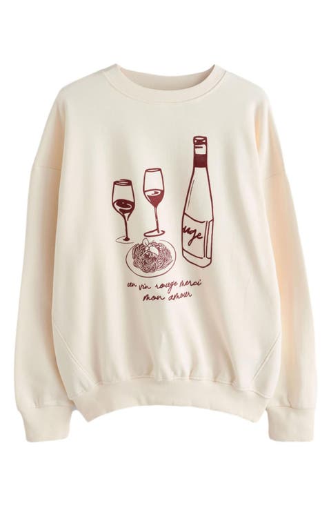 Red Wine Flocked Sweatshirt