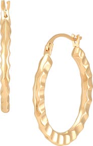 Frankie & Zoe Ribbed Hoop Earrings