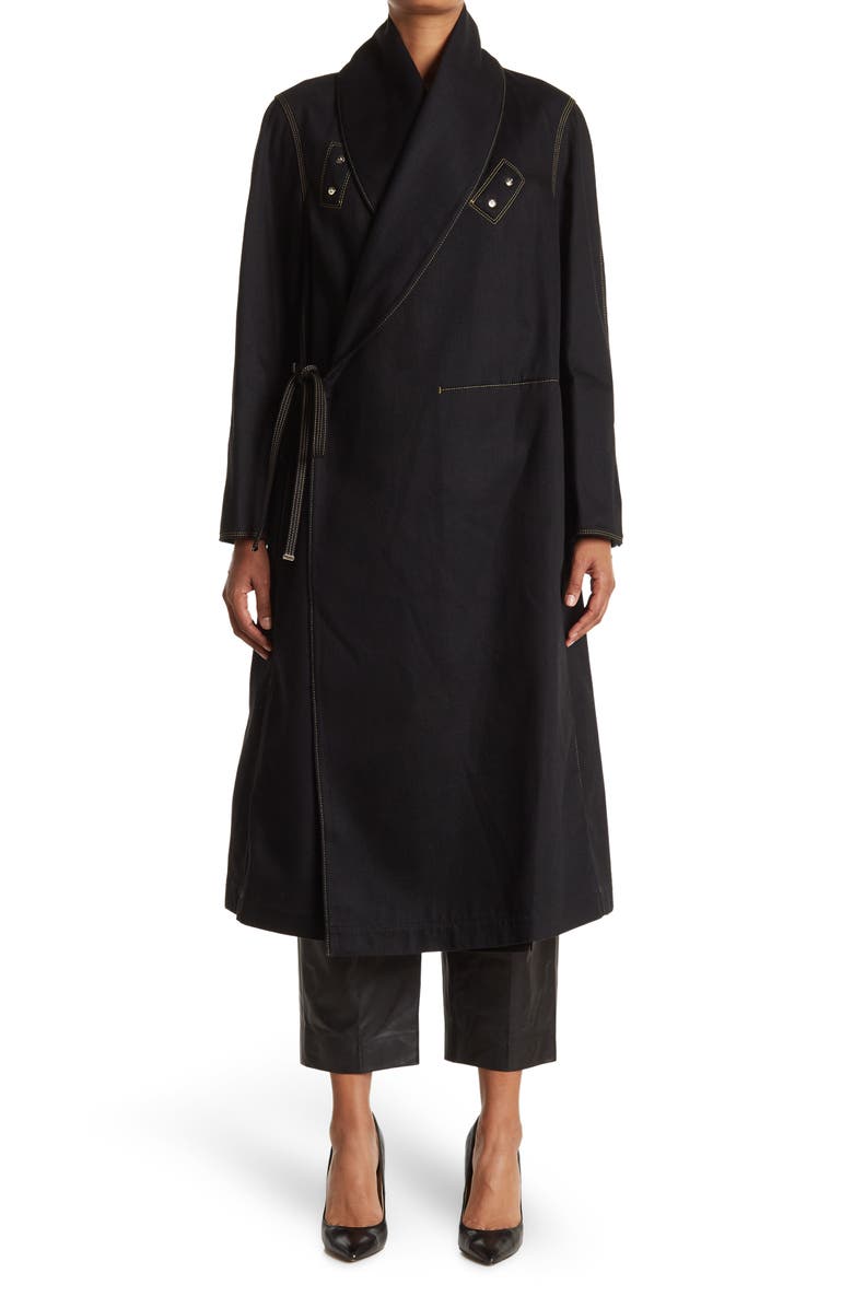 FERRAGAMO Salvatore Ferragamo Shawl Collar Tie Waist Coat, Alternate, color,