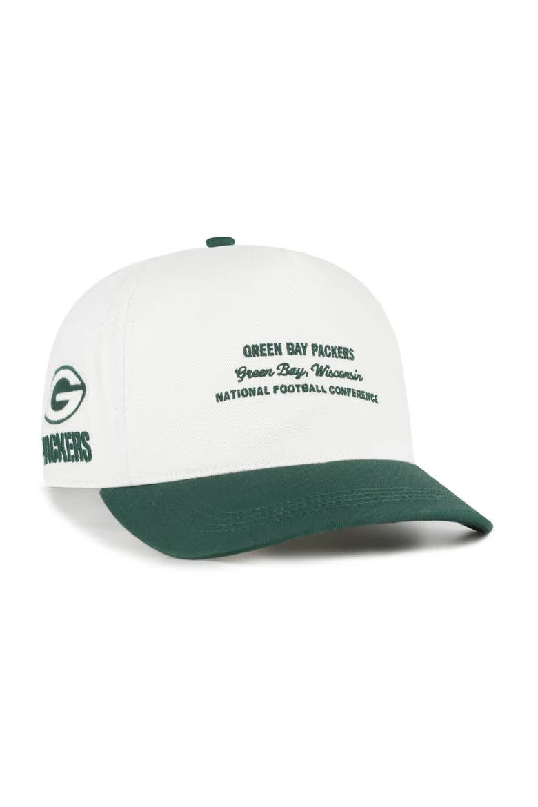Men's '47  White Green Bay Packers Contemporary Two-Tone Hitch Adjustable Hat, Main, color, White