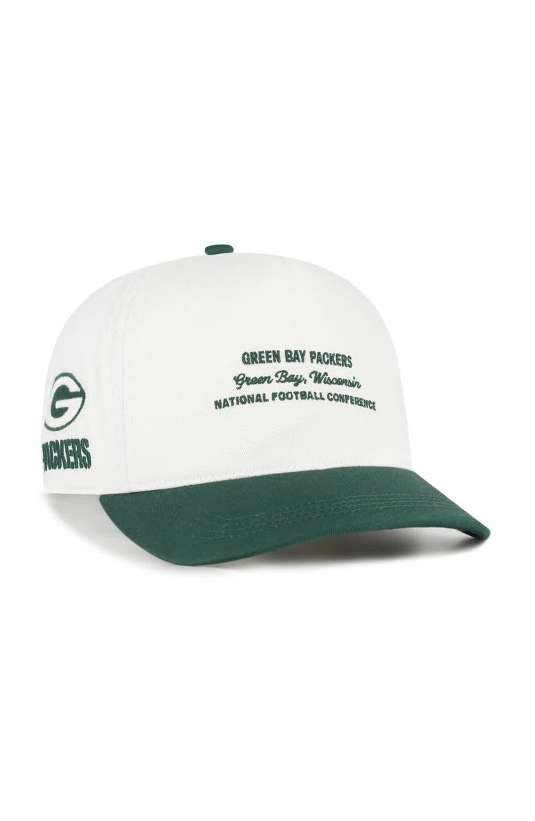 '47 Men's '47 White Green Bay Packers Contemporary Two-Tone Hitch Adjustable Hat, Main, color, White