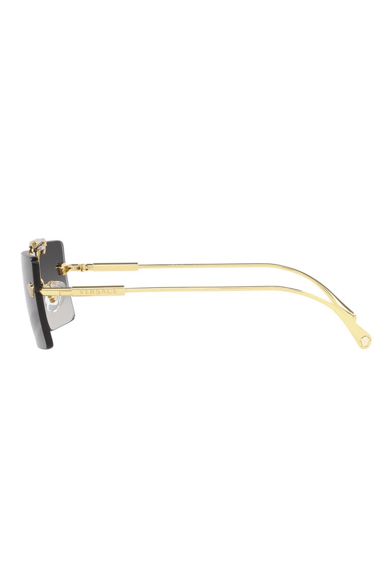 60mm Gradient Rectangular Sunglasses, Alternate, color, GOLD/GRAY