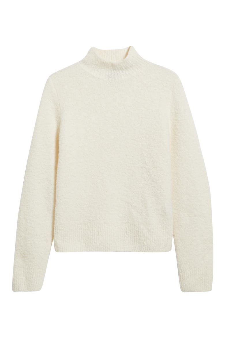Fubrina Bouclé Wool & Cashmere Blend Mock Neck Sweater, Alternate, color, SOFT CREAM