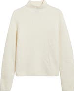 BOSS Fubrina Bouclé Wool & Cashmere Blend Mock Neck Sweater