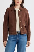 Caslon® Button Front Suede Jacket