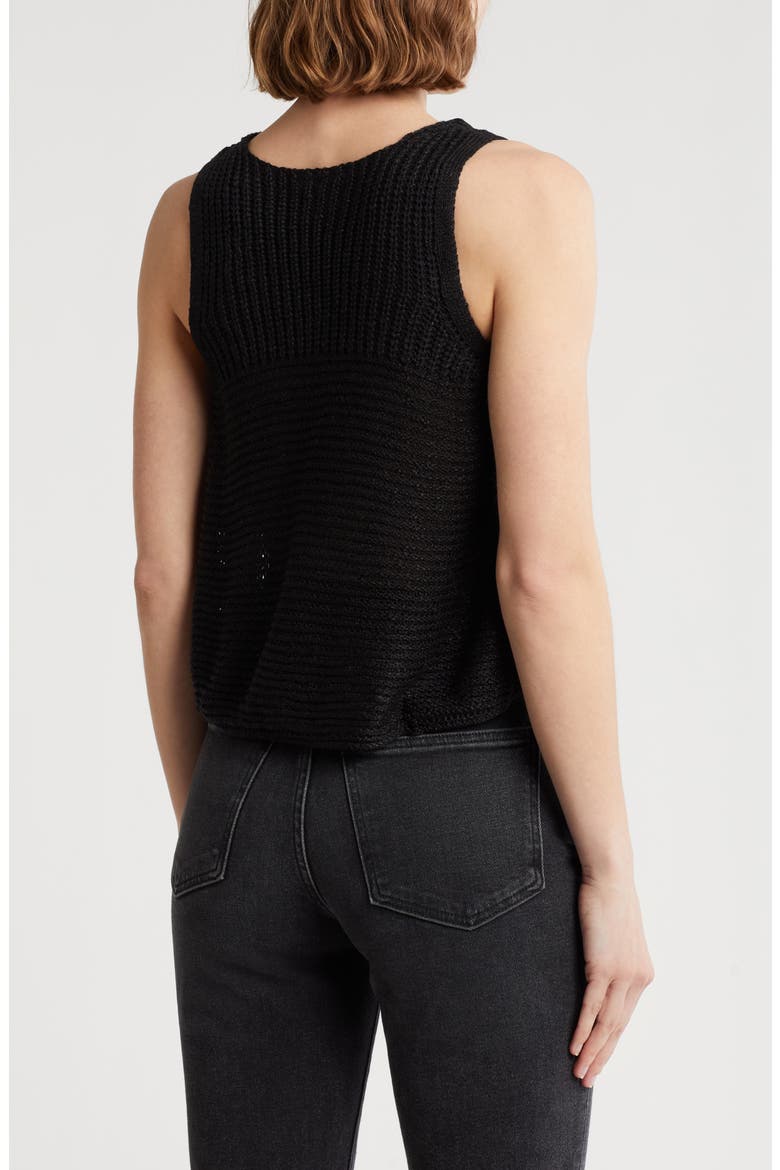 Bay Open Knit Tank, Alternate, color, BLACK