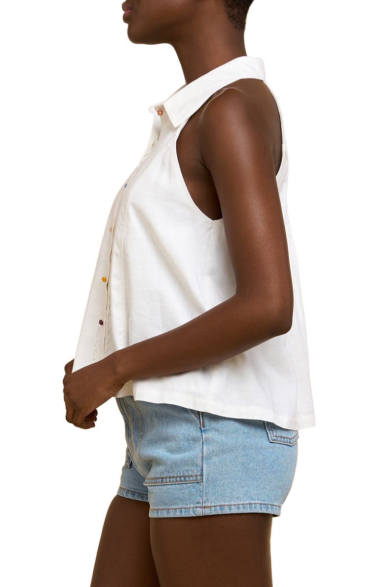 CIEBON Ria Collared Tank, Alternate, color, Off White