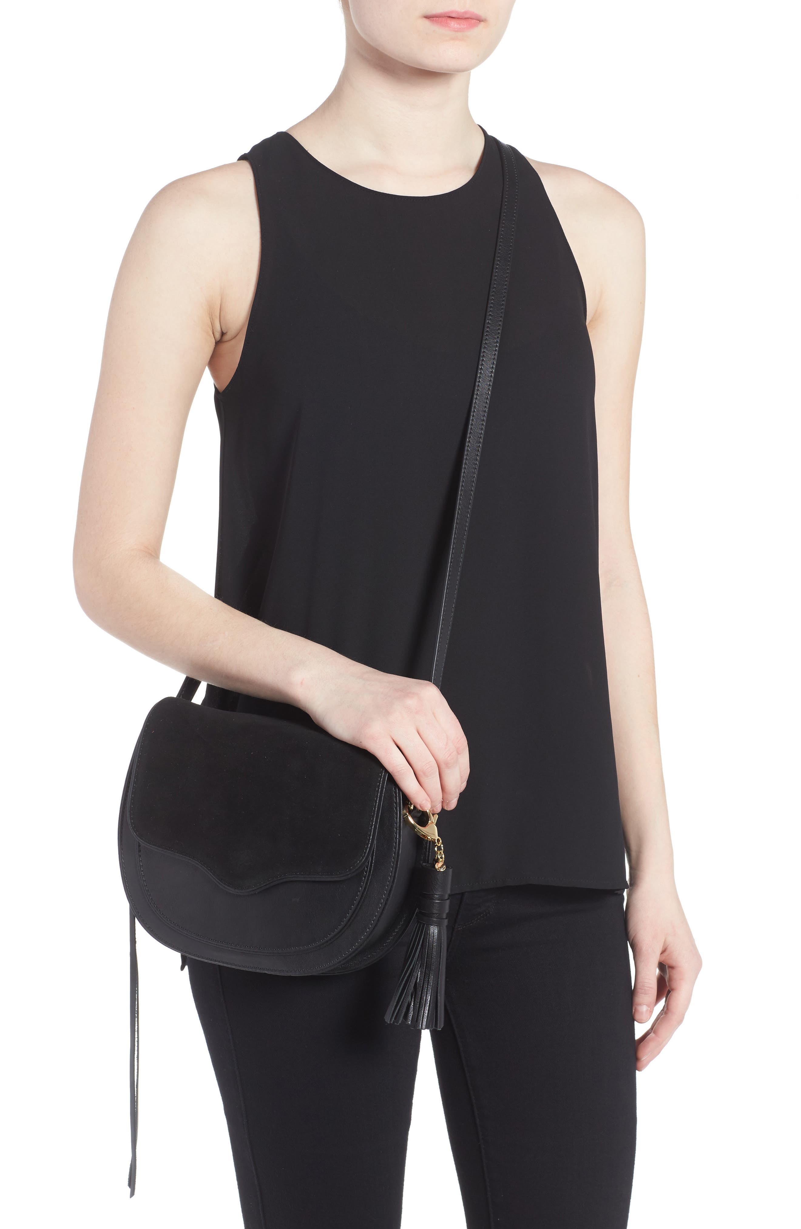 Large Suki Crossbody Bag, Alternate, color, BLACK/ LIGHT GOLD