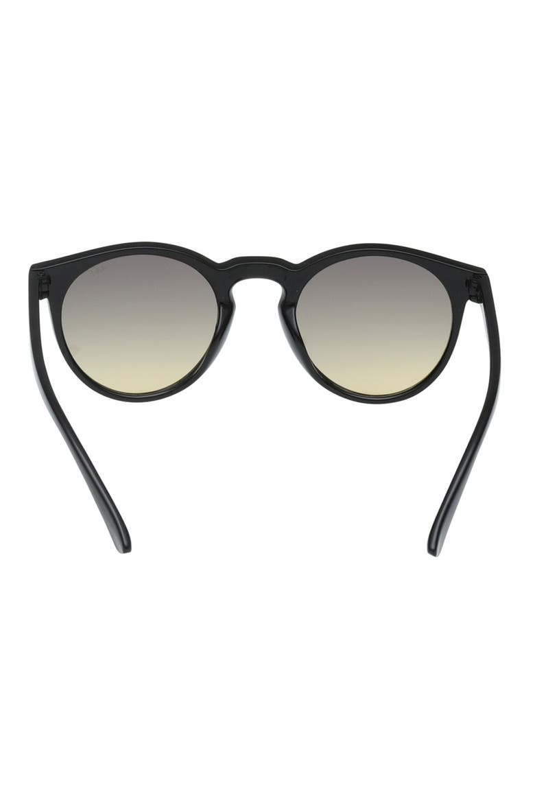 Kids' Gradient Round Sunglasses, Alternate, color, SHINY BLACK / GRADIENT SMOKE
