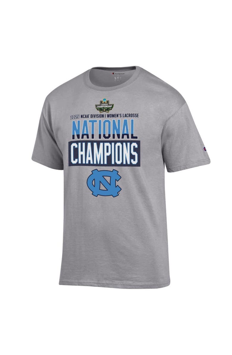 Champion Unisex Champion Gray North Carolina Tar Heels 2025 NCAA Women's Lacrosse National Champions Locker Room T-Shirt, Alternate, color,