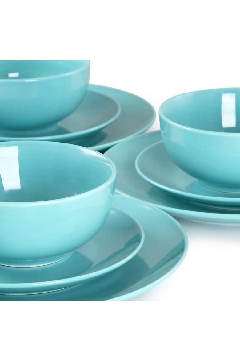 Luna 18 Piece Porcelain Dinnerware Set, Alternate, color, Blue