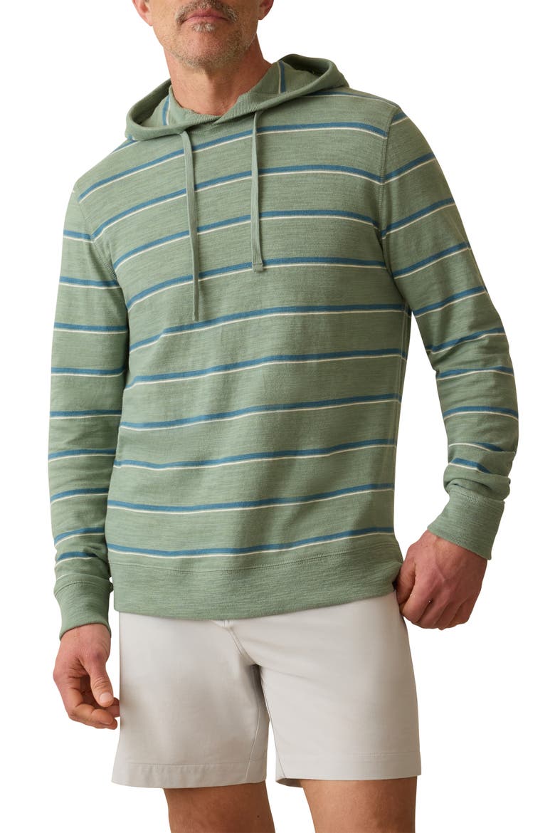 Sunwashed Organic Cotton Slub Hoodie, Main, color, SAGE MARINE STRIPE