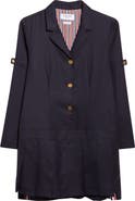 Thom Browne Long Sleeve Pleated Wool Blazer Dress
