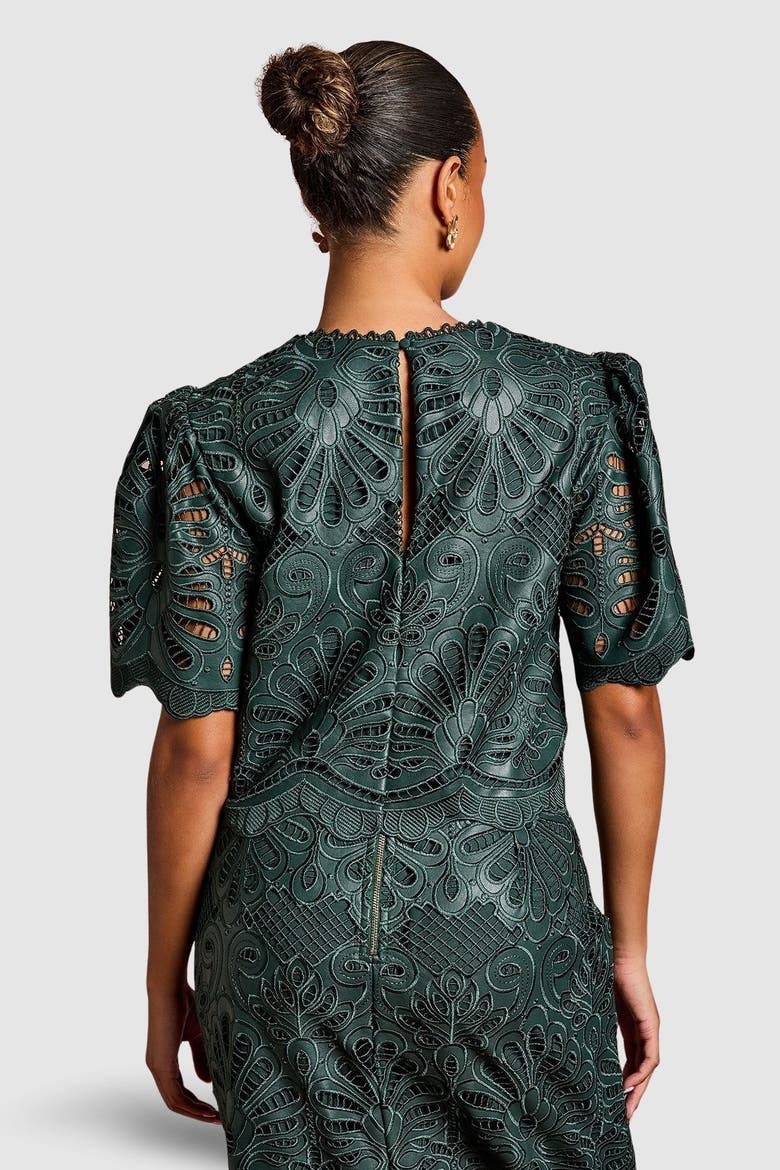 Petite Short Sleeve Top, Alternate, color, Emerald