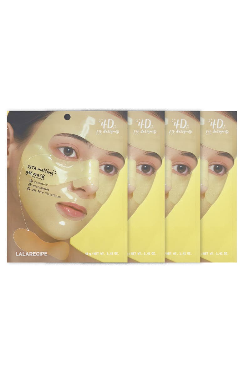 LALA Recipe Vita Melting Gel Mask Set of 4, Alternate, color, Yellow