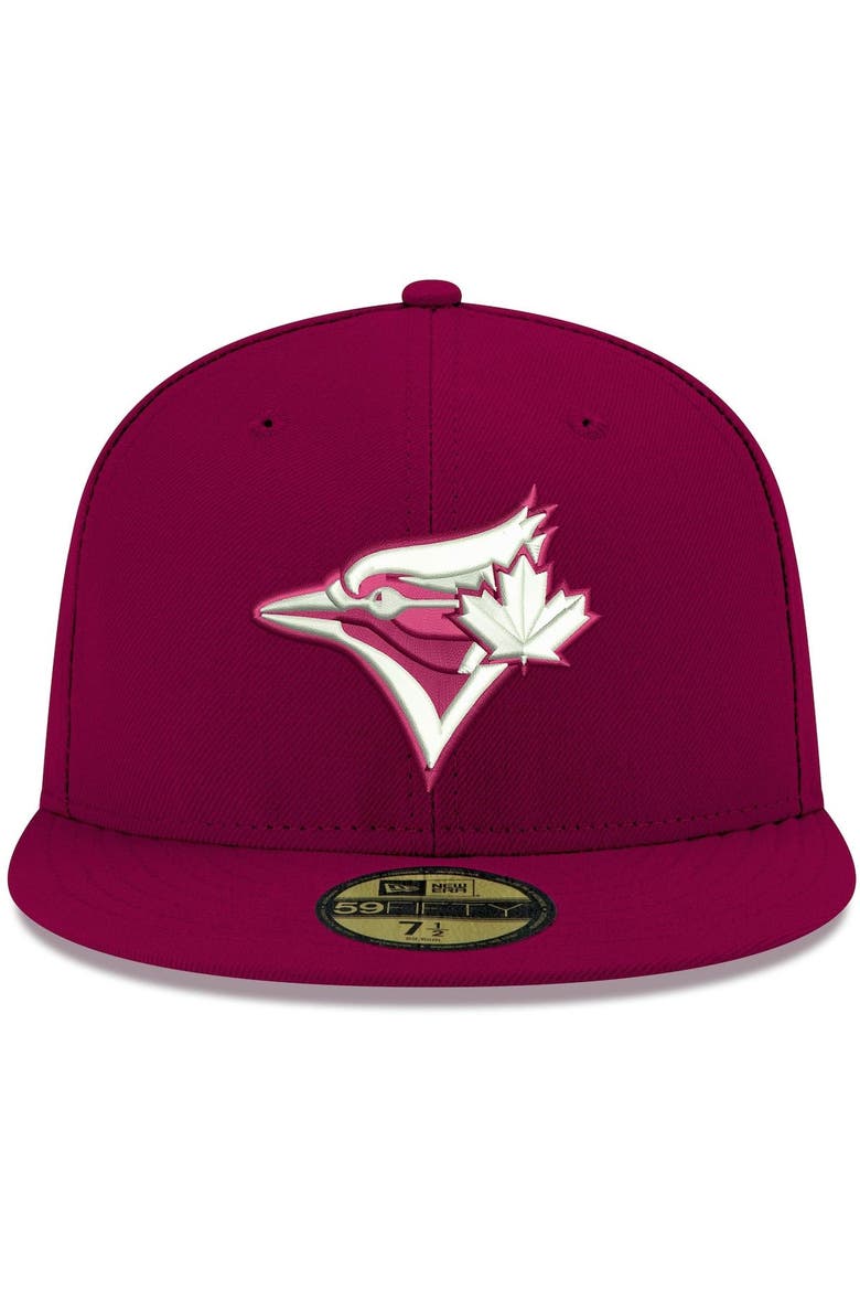 Men's New Era Cardinal Toronto Blue Jays White Logo 59FIFTY Fitted Hat, Alternate, color, Cardinal