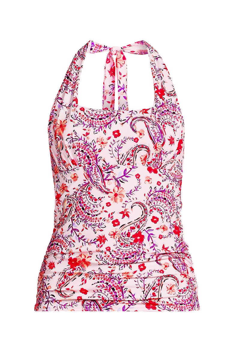 Chlorine Resistant Square Neck Halter Tankini Swimsuit Top, Alternate, color, Wood Lily Multi Floral Paisley
