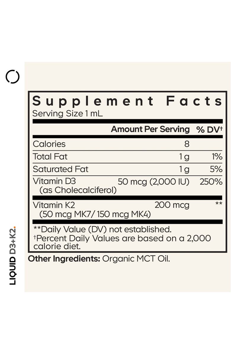 Codeage Liquid D3+K2, Alternate, color, White