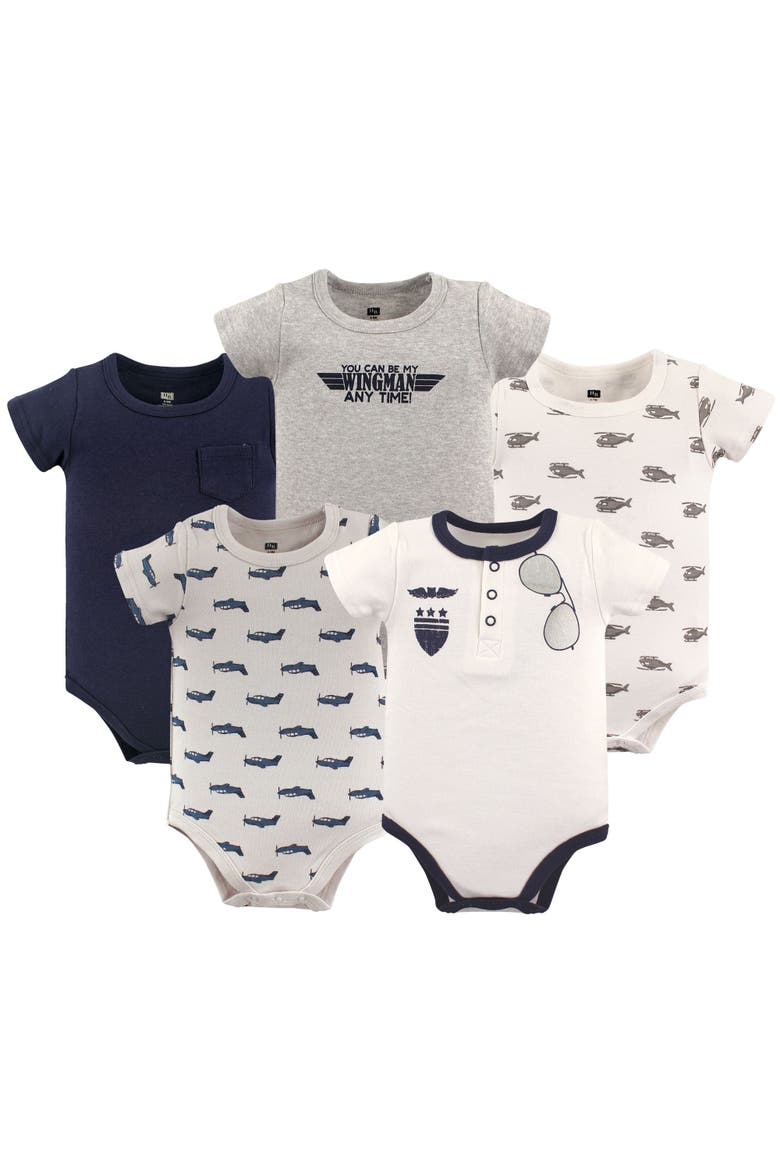 Multipack of 5 Comfortable Cotton Bodysuits, Main, color, Wingman