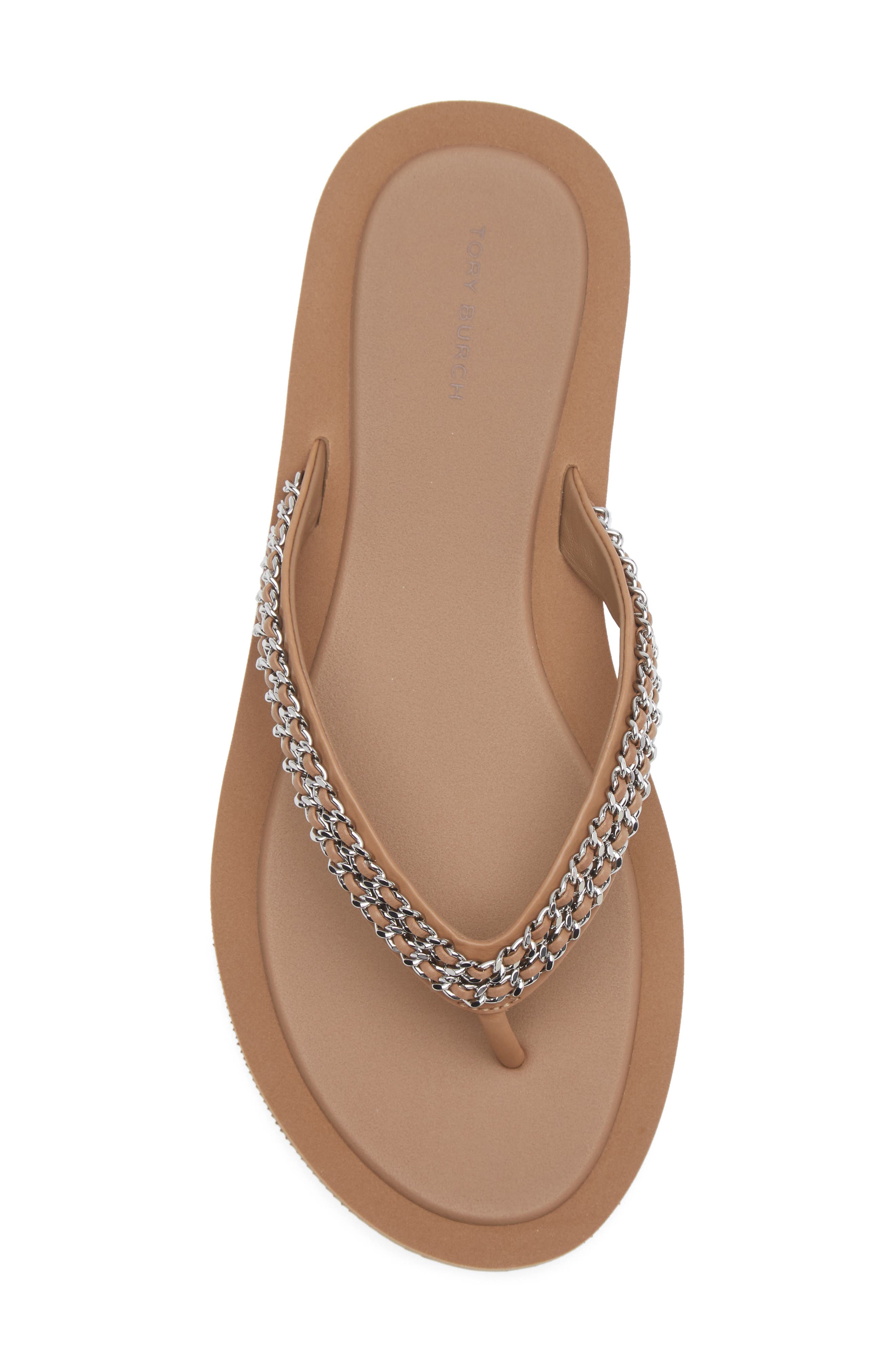 Kira Chain Flip Flop, Alternate, color, ALMOND FLOUR