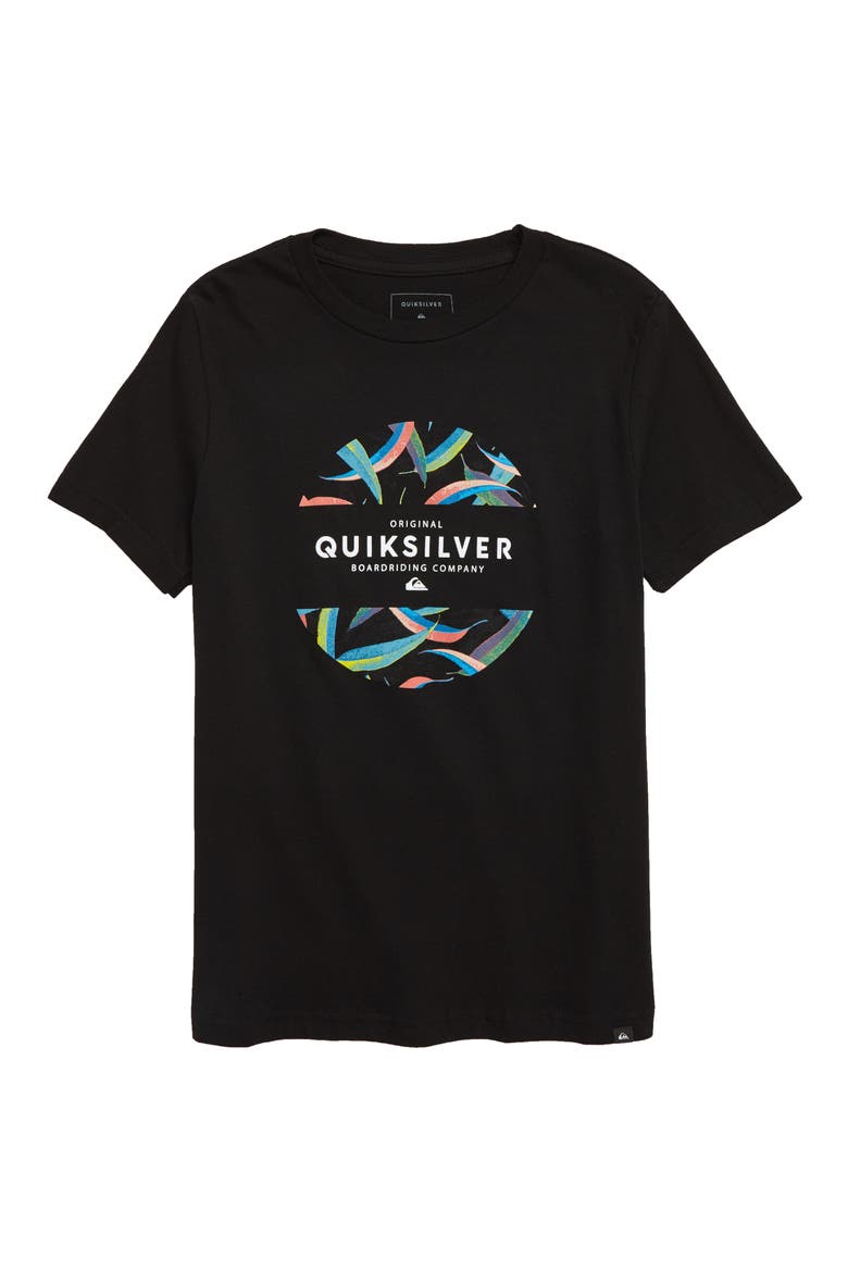 Mixed Graphic T-Shirt, Main, color, BLACK