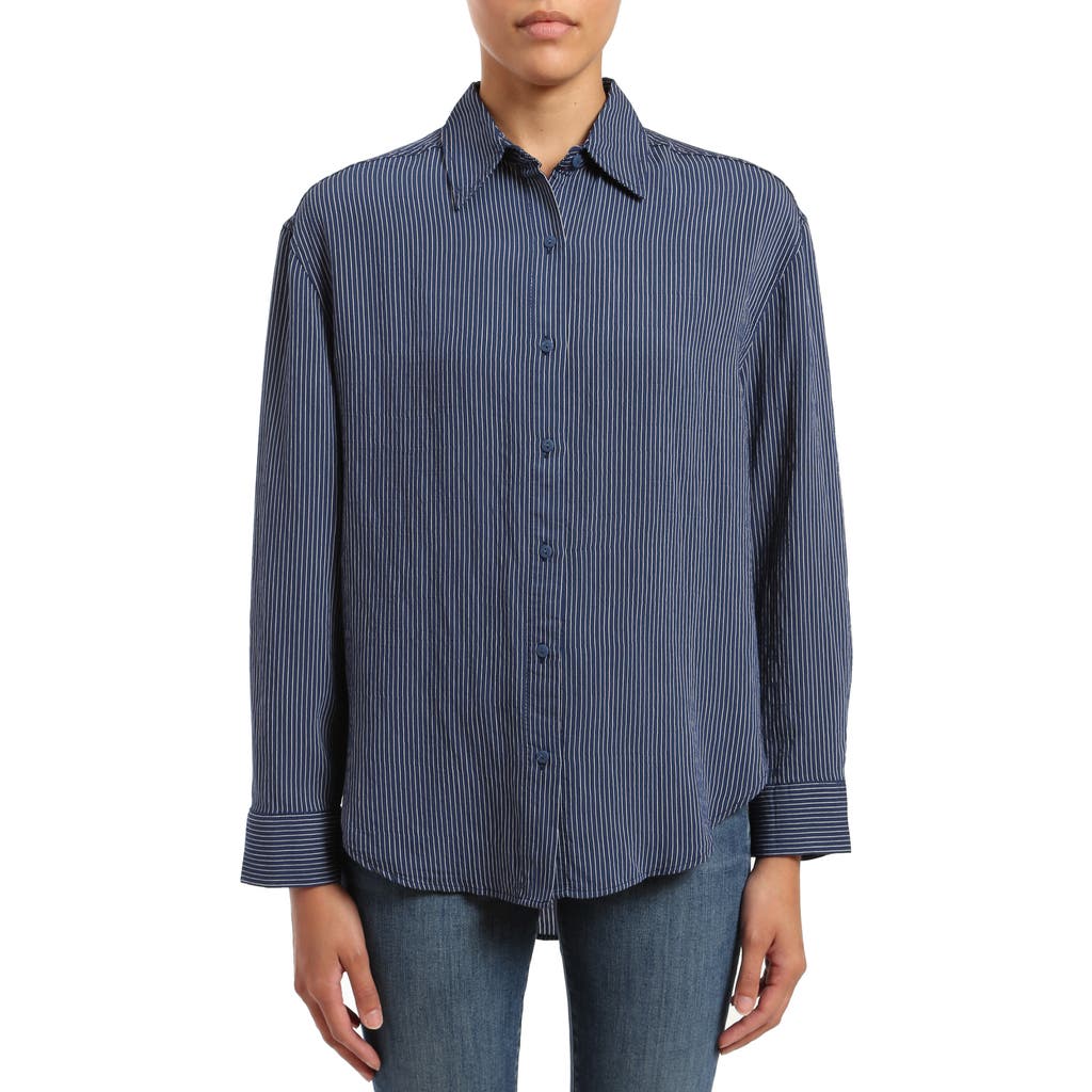 Mavi Jeans Stripe Button-up Shirt In Navy Striped
