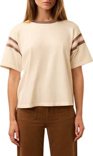 Faherty Throwback Stripe Sleeve Organic Cotton T-Shirt
