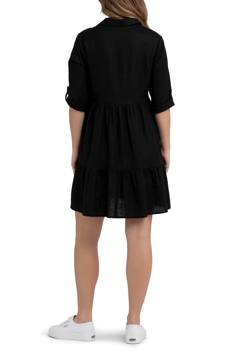 Ripe Maternity Adel Linen Dress, Alternate, color, Black