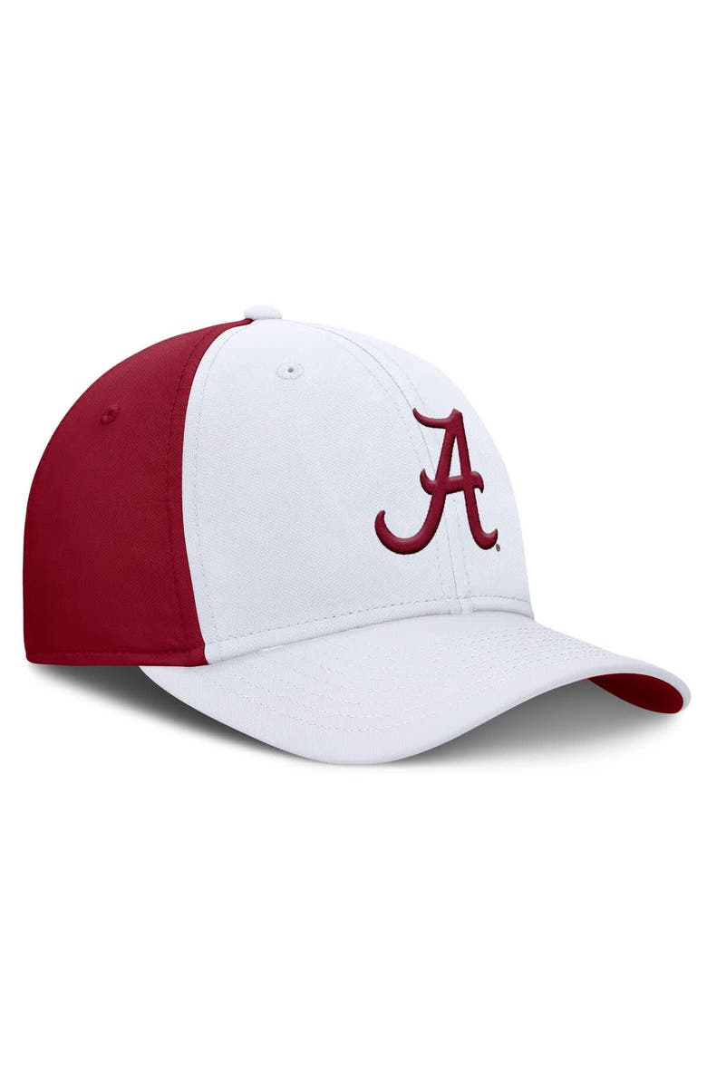 Nike Men's Nike White/Crimson Alabama Crimson Tide 2025 Sideline Rise Local Performance Flex Hat, Alternate, color, White