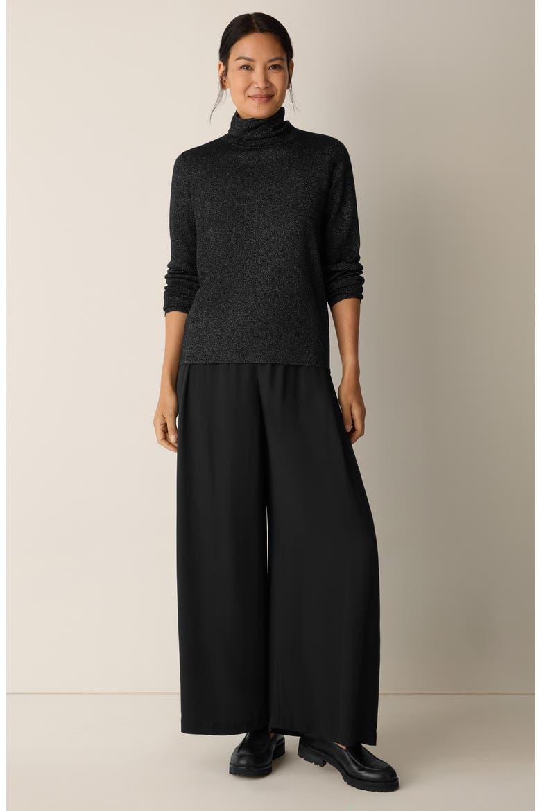 Long Sleeve Metallic Wool Blend Turtleneck Top, Alternate, color, BLACK