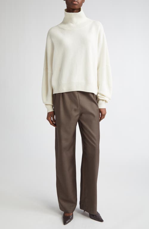 Loulou De Saison Luke Stand Collar Wool & Cashmere Sweater In White