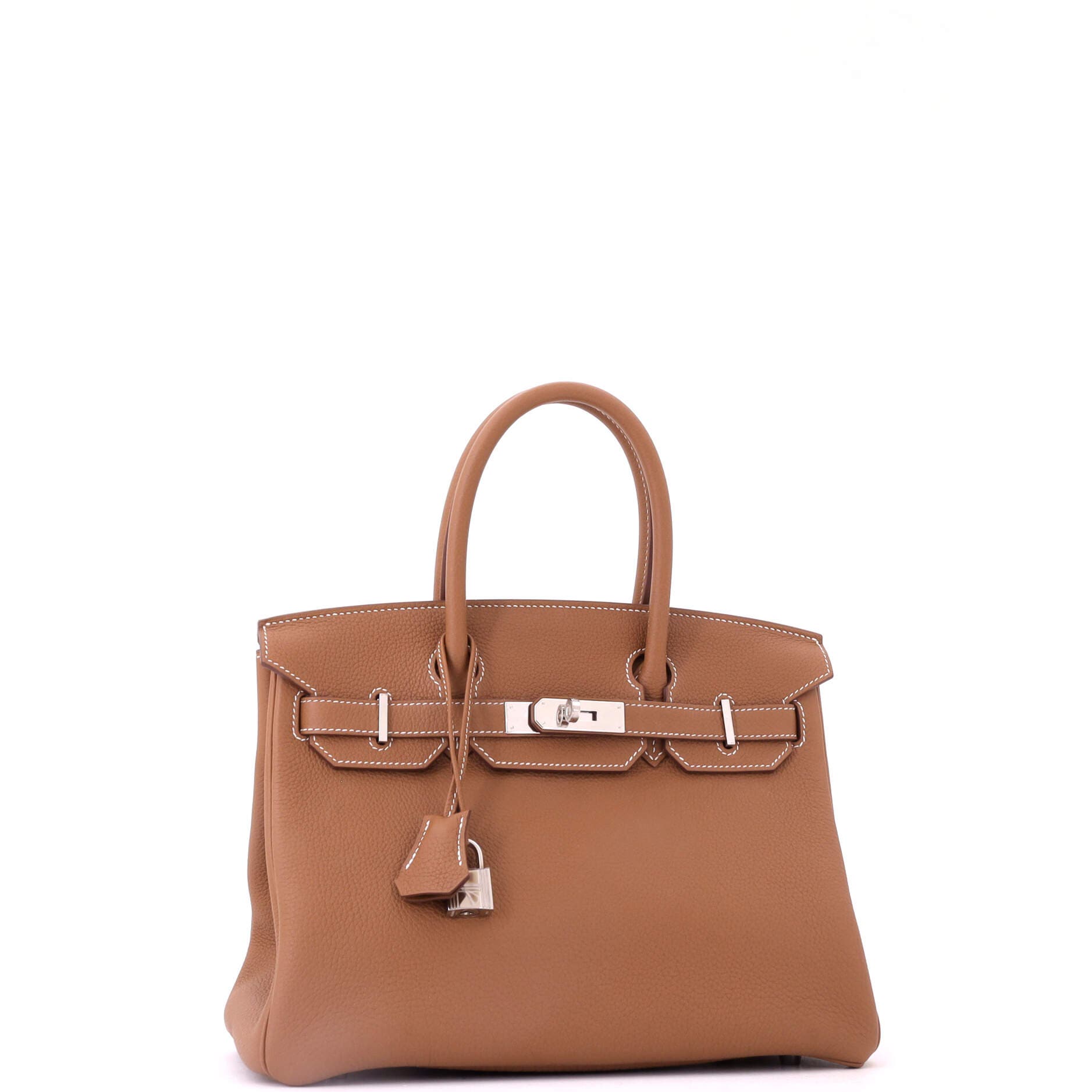 Birkin Handbag Brown Togo with Palladium Hardware 30, Alternate, color, Metallic Gold