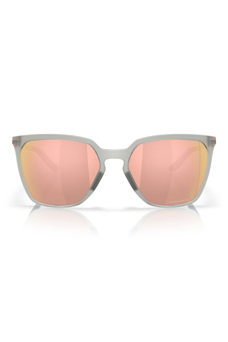 Prizm™ Berry 57mm Rectangular Sunglasses, Main, color, MATTE GREY / ROSE GOLD