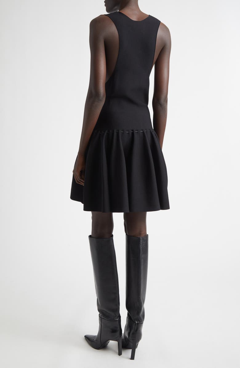 Brandon Maxwell The Cleo Mini Sweater Dress, Alternate, color, Black