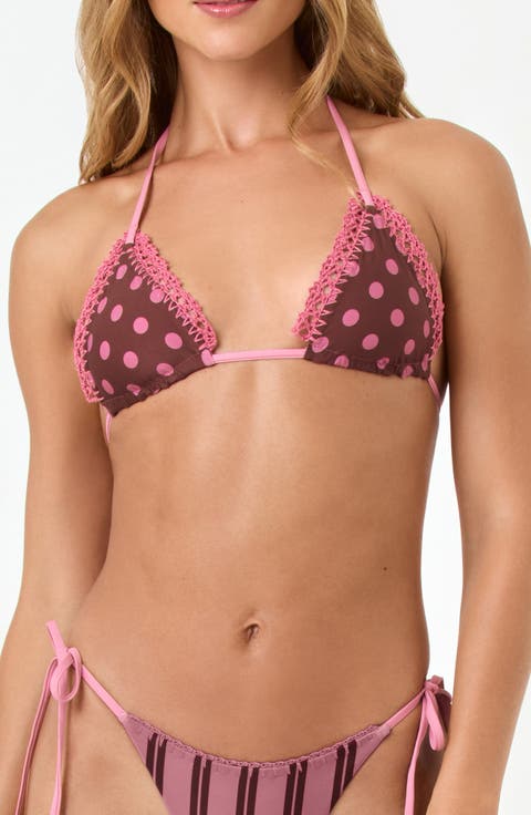 Samba Embroidered Trim Bikini Top