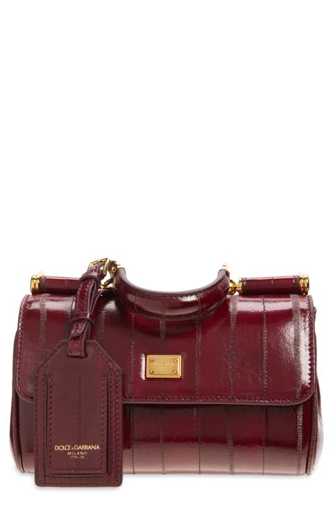Small Sicily Anguilla Eel Skin Top Handle Bag