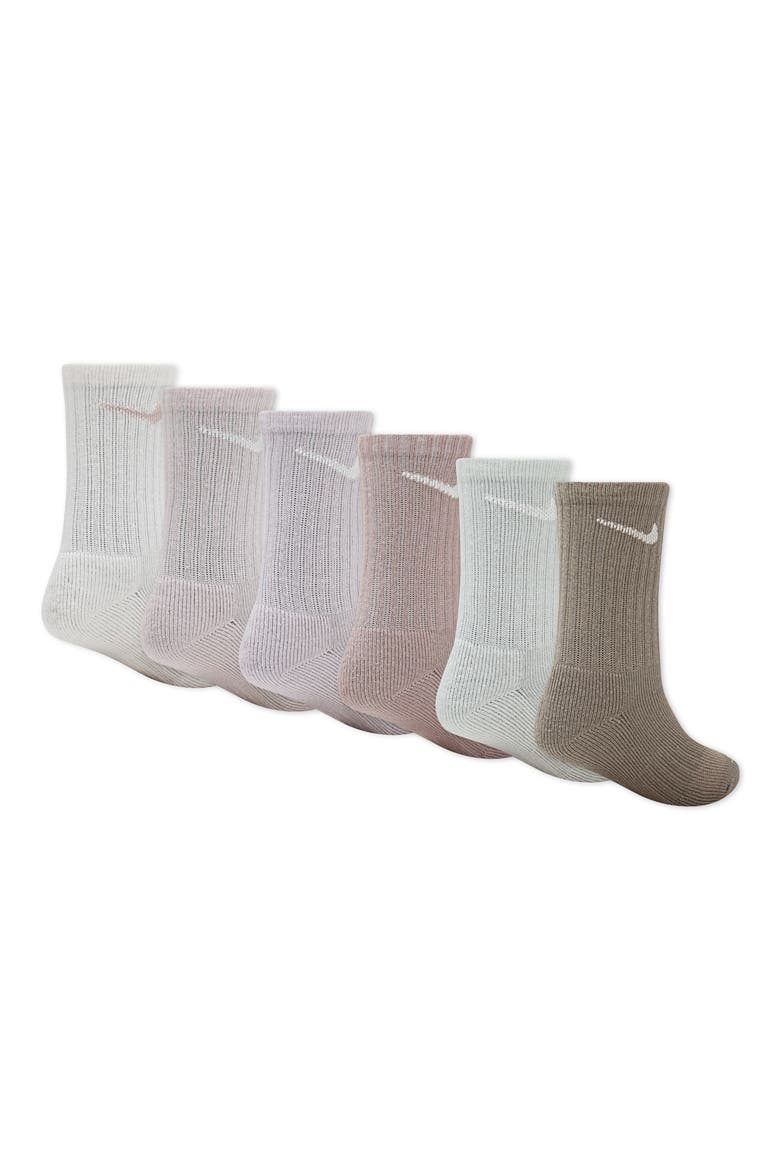 Kids' Basic Swoosh Rib Crew Socks, Alternate, color, SAIL