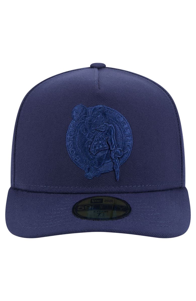 New Era Men's New Era Navy Boston Celtics Colorpack A-Frame Pinch Front 59FIFTY Fitted Hat, Alternate, color, Navy
